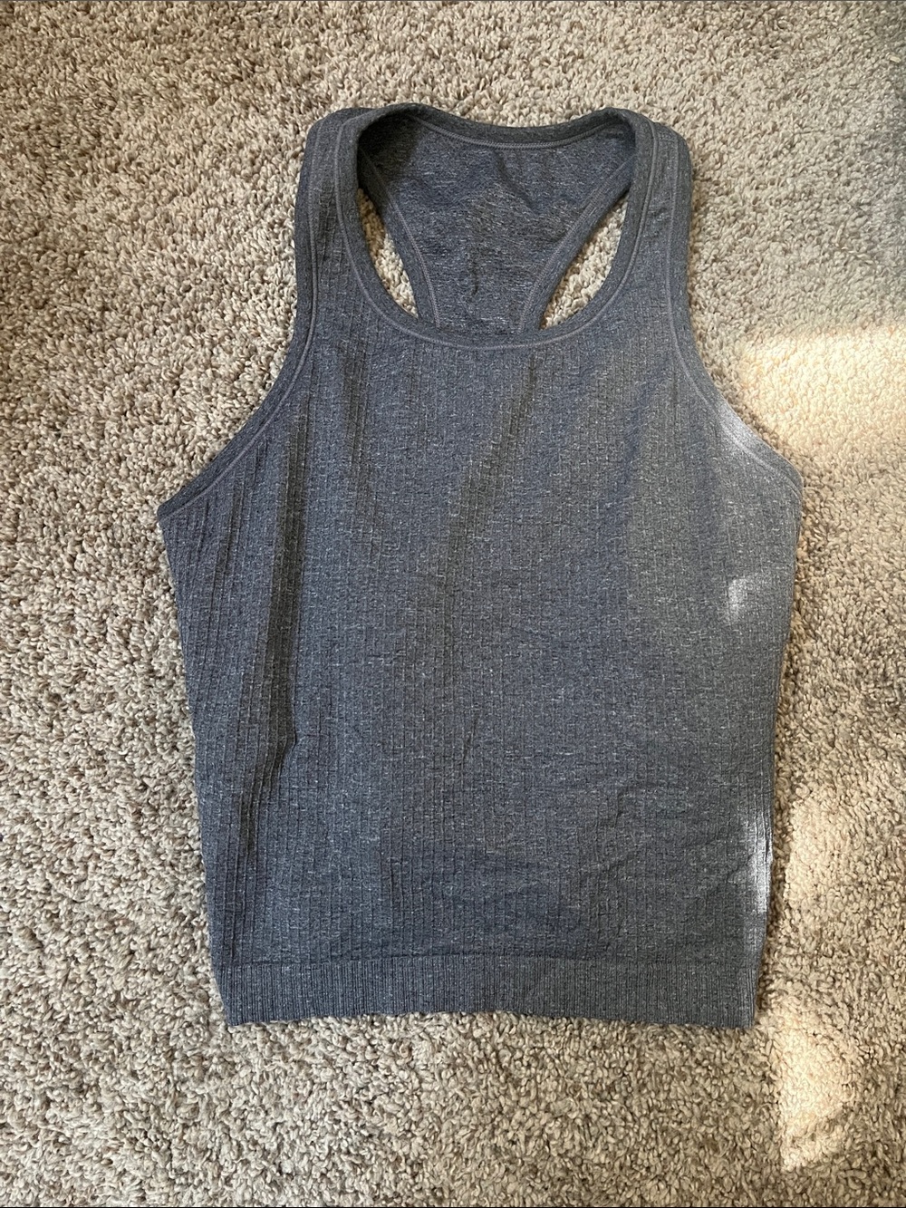 CRZ YOGA Charcoal Ribbed Racerback Tank Top size medium